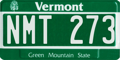 VT license plate NMT273