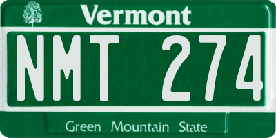 VT license plate NMT274