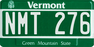 VT license plate NMT276