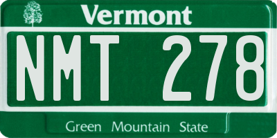 VT license plate NMT278