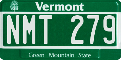 VT license plate NMT279