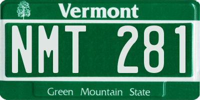 VT license plate NMT281
