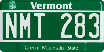 VT license plate NMT283