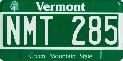 VT license plate NMT285