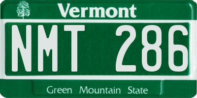 VT license plate NMT286