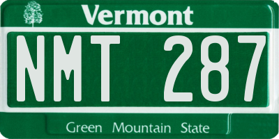 VT license plate NMT287
