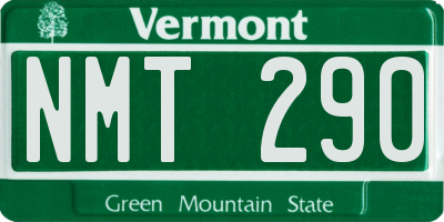 VT license plate NMT290