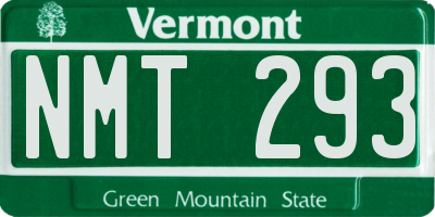 VT license plate NMT293