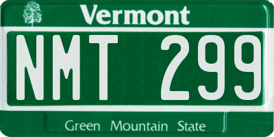 VT license plate NMT299
