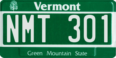 VT license plate NMT301