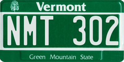 VT license plate NMT302