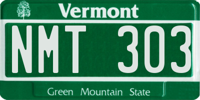 VT license plate NMT303