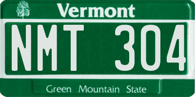 VT license plate NMT304