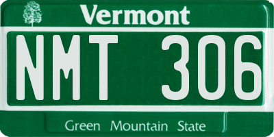 VT license plate NMT306