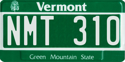 VT license plate NMT310