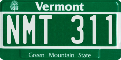 VT license plate NMT311