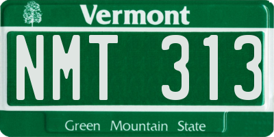 VT license plate NMT313
