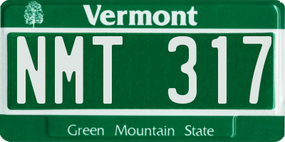 VT license plate NMT317