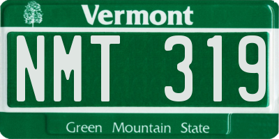 VT license plate NMT319