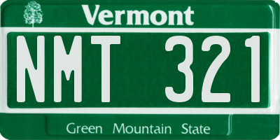 VT license plate NMT321