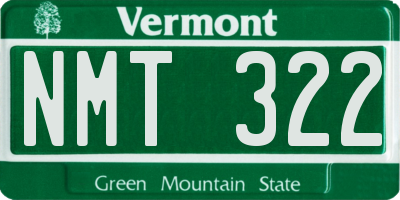 VT license plate NMT322