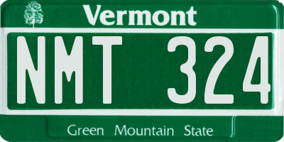 VT license plate NMT324