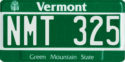 VT license plate NMT325