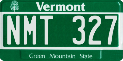 VT license plate NMT327