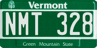 VT license plate NMT328