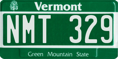 VT license plate NMT329