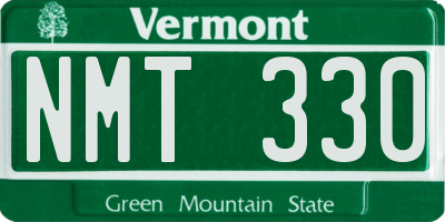 VT license plate NMT330