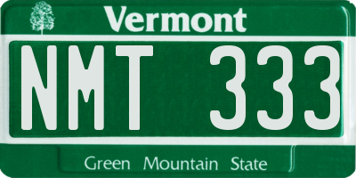 VT license plate NMT333