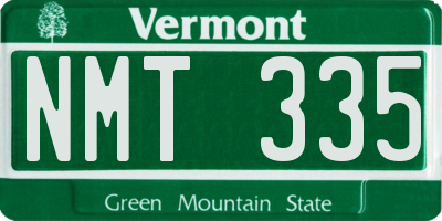 VT license plate NMT335