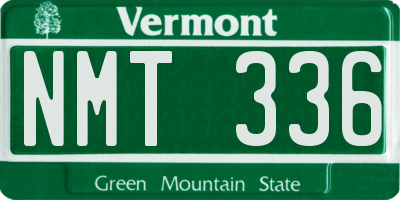 VT license plate NMT336