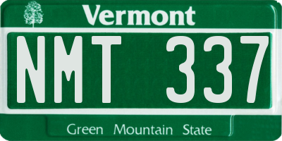 VT license plate NMT337