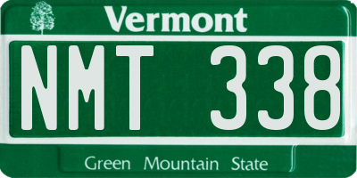 VT license plate NMT338