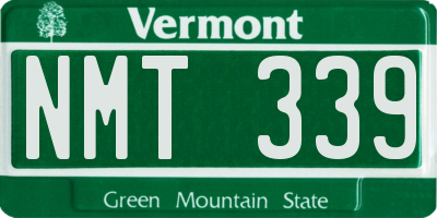 VT license plate NMT339