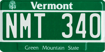 VT license plate NMT340