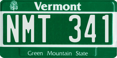 VT license plate NMT341
