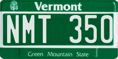 VT license plate NMT350