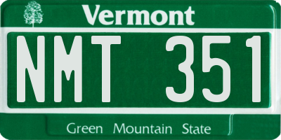 VT license plate NMT351