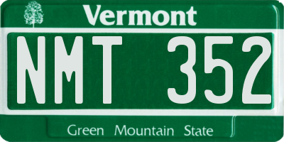 VT license plate NMT352