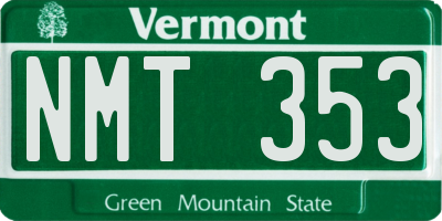 VT license plate NMT353