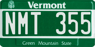 VT license plate NMT355