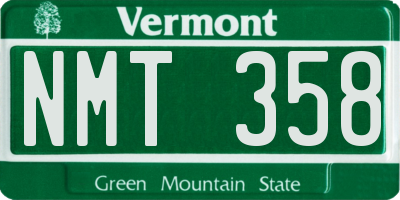 VT license plate NMT358