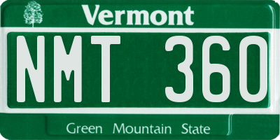 VT license plate NMT360