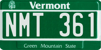 VT license plate NMT361