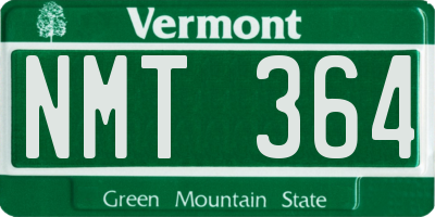 VT license plate NMT364