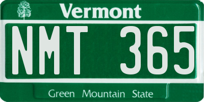 VT license plate NMT365