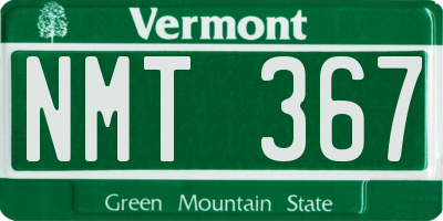 VT license plate NMT367